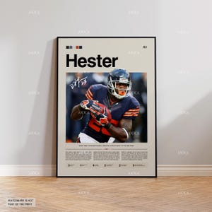 Devin Hester Poster, Hester Bears Print, Framed Chicago Bears Art, Chicago Bears Wall Decor, NFL Print Fan Gift Idea, Hester Print