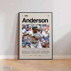 Tim Anderson Poster, Chicago White Sox Wand kunstdruck, gerahmtes MLB Baseball Dekor