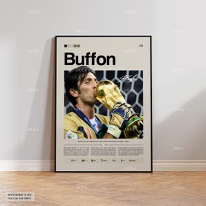 Gianluigi Buffon Poster, Gigi Buffon Print, Framed Buffon Art, Goalkeeper Buffon Fan Gift Idea, Buffon Wall Decor, Italy Goalkeeper Art