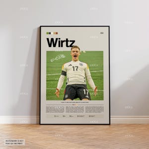 Florian Wirtz Poster, Wirtz German National Team Wall Art, Framed Wirtz Football Print, Wirtz Fan Gift Idea, Football Wall Decor