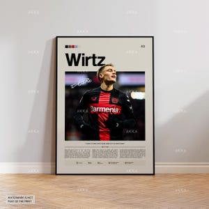 Florian Wirtz Poster, Wirtz Bayer Leverkusen Wall Art, Framed Wirtz Bayer Football Print, Leverkusen Fan Gift Idea, Football Wall Decor