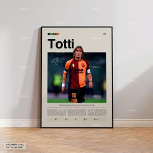 Francesco Totti Poster, Totti Roma Wall Art, Framed Totti Roma Print, Roma Fan Gift Idea, Football Wall Decor, Totti Legend
