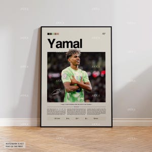 Lamine Yamal Poster, Yamal Barcelona Wall Art, Framed Yamal Print, Barcelona FC Decor, Barcelona FC Fan Gift Idea, Soccer Print