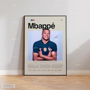 Kylian Mbappé Poster, Mbappé France Print, Framed Mbappé Art, Football Fan Gift Idea, Mbappé Decor, Football France Poster