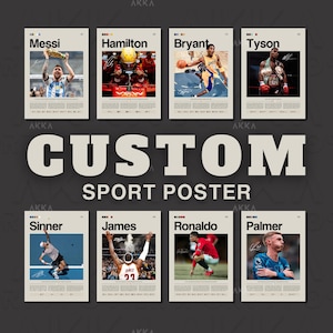 Custom Sport Poster, Sport Fan Gift Idea, Football Poster, Soccer Print, Basketball Decor, Tennis Wall Art, Formula 1 Memorabilia, Sport Art