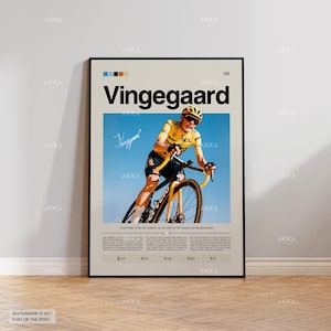 Jonas Vingegaard Poster, Vingegaard Cyclist Print, Framed Vingegaard Art, Cyclism Decor, Tour De France Poster, Cyclism Poster