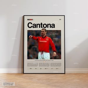 Eric Cantona Poster, Cantona Manchester United Print, Framed Cantona Art, Manchester United Fan Gift Idea, Eric Cantona Decor, United Poster