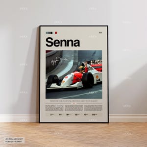 Ayrton Senna Poster, Senna McLaren Wandkunst, Gerahmter McLaren F1 Druck, Motorsport Grand Prix Dekor, Autorennen Kunstwerk, Senna McLaren
