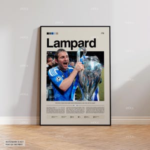 Frank Lampard Poster, Lampard Chelsea Print, Framed Lampard Art, Chelsea Fan Gift Idea, Lampard Decor, Chelsea Legend Poster
