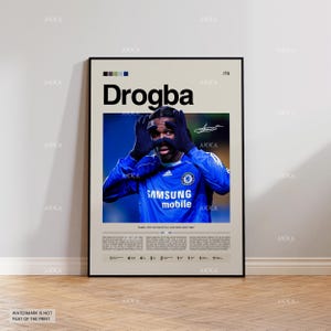 Didier Drogba Poster, Drogba Chelsea Print, Framed Drogba Art, Chelsea Fan Gift Idea, Drogba Decor, Chelsea Legend Poster