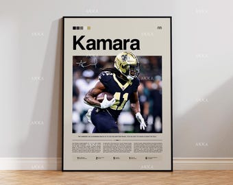 Alvin Kamara Poster, Kamara Saints Print, Saints NFL Art, Alvin Kamara Wall Decor, New Orleans Saints Print Fan Gift Idea, NFL Art