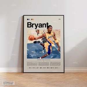 Kobe Bryant Poster, Bryant Lakers Print, Gerahmte Kobe Art, Kobe Bryant Fan Geschenkidee, The Black Mamba Wandkunst, Basketball Dekor