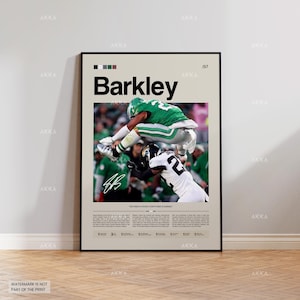 Saquon Barkley Poster, Barkley Eagles Print, Framed Philadelphia Eagles Art, Saquon Barkley Wall Decor, NFL Print Fan Gift Idea, Eagles Art