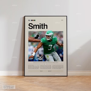 Nolan Smith Poster, Smith Eagles Print, Framed Smith Philadelphia Art, Smith Wall Decor, Philadelphia Eagles Print Fan Gift Idea