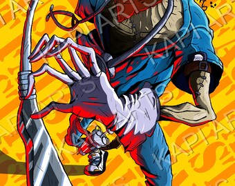 Faust Inspired Anime Poster | Guilty Gear Strive Fan Art Print | Matte Photo Paper Wall Decor | Gaming Room Art A4