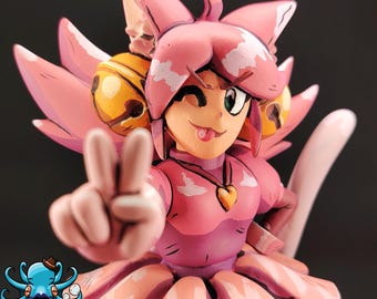 Pink Figure | Handmade 3D Printed & Hand Painted Collectible | Deltarune Inspired Fan Art | Gamer Gift | Anime Style Statue