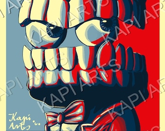 CONTROL Caine Poster Set | Amazing Digital Circus Villain Art Print + Pin + Sticker | Fanart Set