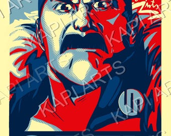 OBEY Thragg Poster Set | Invincible Villain Art Print + Pin + Sticker | Dark Comic Fanart Set