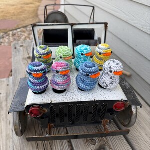 Crochet Jeep Duck: Handmade Car Dashboard Decoration (2.5" Tall)