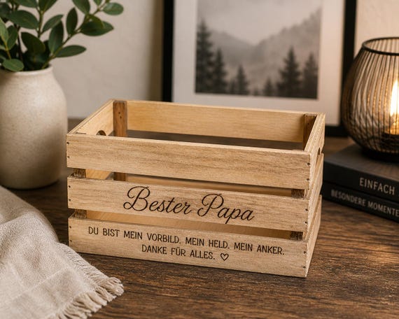 Personalisierte Holzkiste für jeden Anlass, Holz Geschenkbox personalisiert, Geburtstag, Hochzeit, Jubiläum, Erinnerungskiste, Brandmalerei
