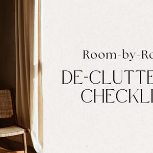 Ultieme checklist voor kamer-voor-kamer opruimen | Afdrukbare thuisorganisatiegids | Eenvoudige stapsgewijze pdf om je ruimte te vereenvoudigen en op te frissen