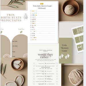 Get Ready for Double Trouble with this Twin Baby Shower Games Mini Bundle – Instant Download- Instant Download - 5 pack Game Bundle