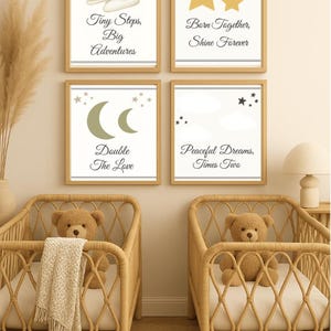 Mockup kunst aan de muur tweeling: 8 x 10&quot; (afdrukbaar decor) (pdf-download)