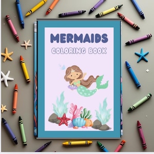 Mermaid Colouring Book for Kids – Printable Under the Sea Coloring Pages – Magical Ocean-Themed Activity – Digital Download PDF