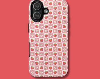 Pink Strawberry Phone Case: Magnetic Compatible Case