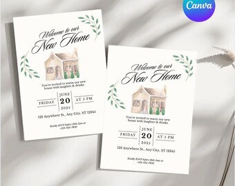 Editable Housewarming Party Invitation Template | New Home Invite | Minimal Printable | Move-In Celebration | Instant Download