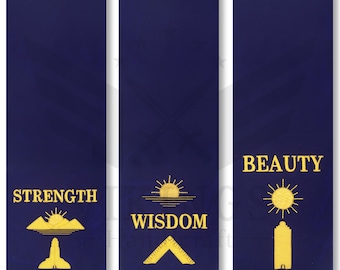 Handmade Velvet Masonic Banner Set – Gold Embroidered Lodge Pedestal Covers