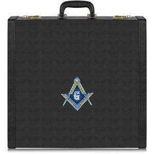 Freemason Regalia Briefcase – Black Faux Leather Case with Velvet Lining