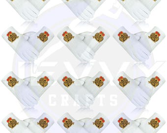 Vrijmetselaarshandschoenen 33 graden: witte katoenen Scottish Rite Freemason Regalia, 12 paar