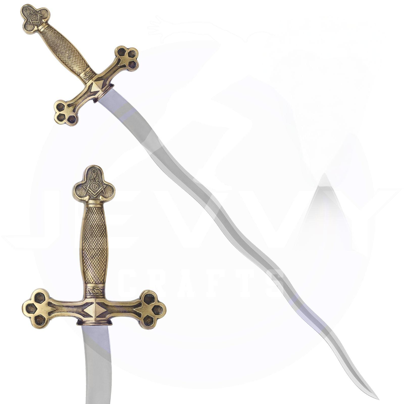 Masonic Flaming Sword: Stainless Steel Blade, Brass Handle - Etsy