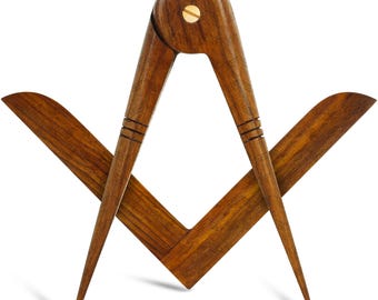 Rosewood Masonic Square and Compass Set – Freemason Altar Tools