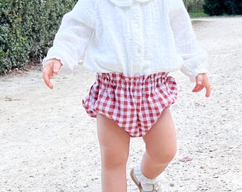Bloomers (mutandine bouffant) Charlie - tessuto a quadretti color mattone