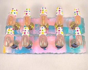 Color Dot French Press-On Nails: Handmade Reusable Nail Set