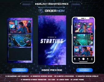 Superposición animada de galaxias para TikTok: escenas de transmisión vertical para OBS y VTuber