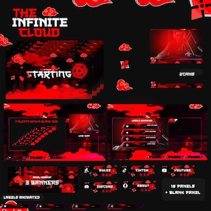 Infinite Cloud Anime Premium Animated Stream Package | Stream Overlays, Panels, Alerts, Cam Overlay, Screens | Twitch, Youtube, Kick