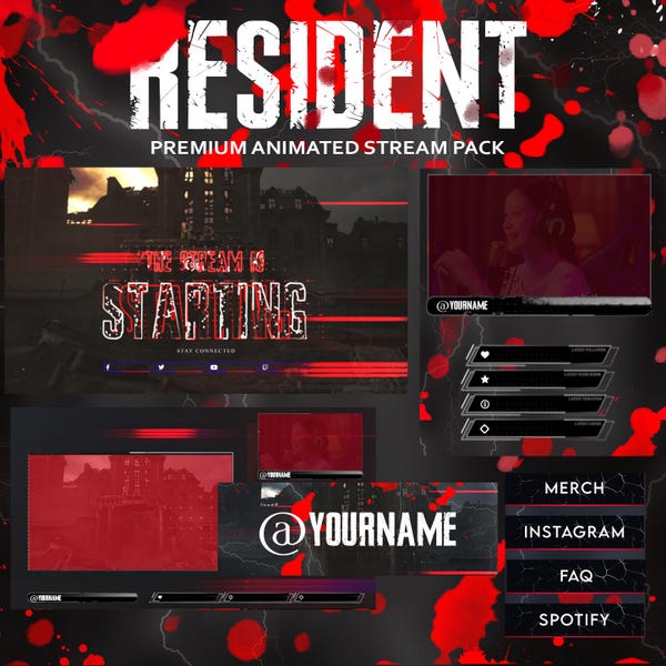 レジデント アニメーション ストリーム オーバーレイ パック – シネマティック ホラー テーマ (デジタル ダウンロード)