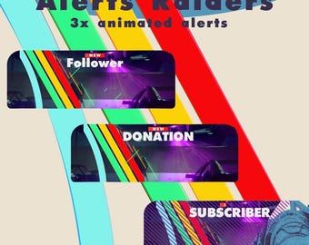 Raiders Stream Alerts Animation 3 Animated Twitch & YouTube Alerts (.webm) | In-Game Design  | StreamElements Setup