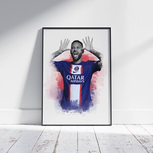 Neymar Jr. Poster, Football Wall Art Print