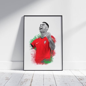 Cristiano Ronaldo Poster, Football Wall Art Print