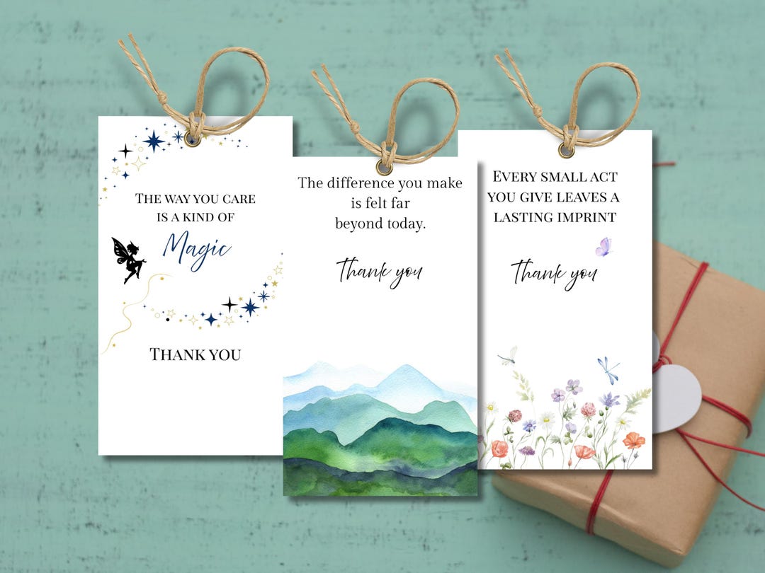 Caregiver Gift Tags Printable, Multiple Thank You Designs, Acts of ...
