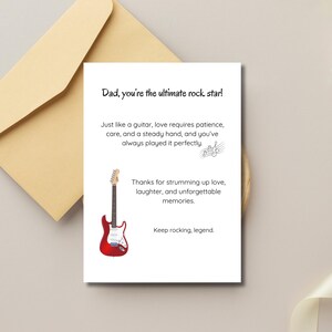 Vatertag Gitarre druckbare Karte - INSTANT DOWNLOAD für Musiker Dad