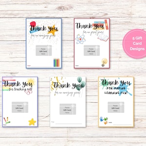 Porta carte regalo di ringraziamento per insegnanti, stampabile, DOWNLOAD IMMEDIATO, scuola elementare, biglietto di ringraziamento, regalo per insegnanti, scienza, pacchetto