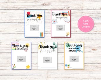 Teacher Appreciation Gift Card Holder Printable, INSTANT DOWNLOAD, Elementary School, Thank You Gift Card, Teacher Gift, Science, Bundle Set