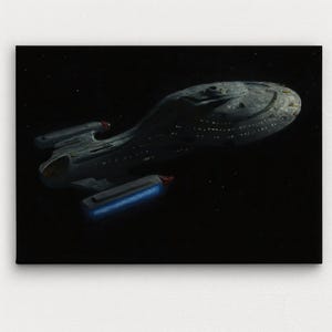 Star Trek Wall Art, Voyager Star Ship, Voyager Artwork, Starfleet Ship Art, Sci-Fi Spaceship Art, Star Trek Decor, Star Trek Poster
