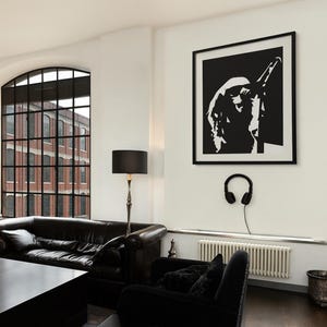 Oasis Wall Art, Black And White Oasis Print, Noel Liam Gallagher inspired Art, Oasis Rare Artwork, Rock Band Wall Art, Oasis Fans Gift Print