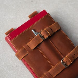 Leather Book Holder for Belt – Custom Spellbook & Medieval Book Holster, Book Carrier Case, Cosplay & LARP Belt Book Holsters